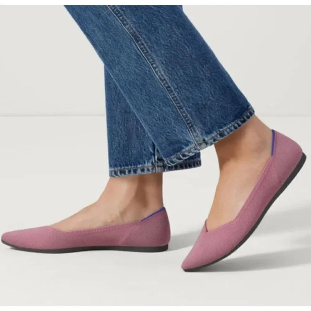 ROTHY'S The Point Retired Knit Upper Slip-on Pointed Flats Pink Size 8.5 NWB